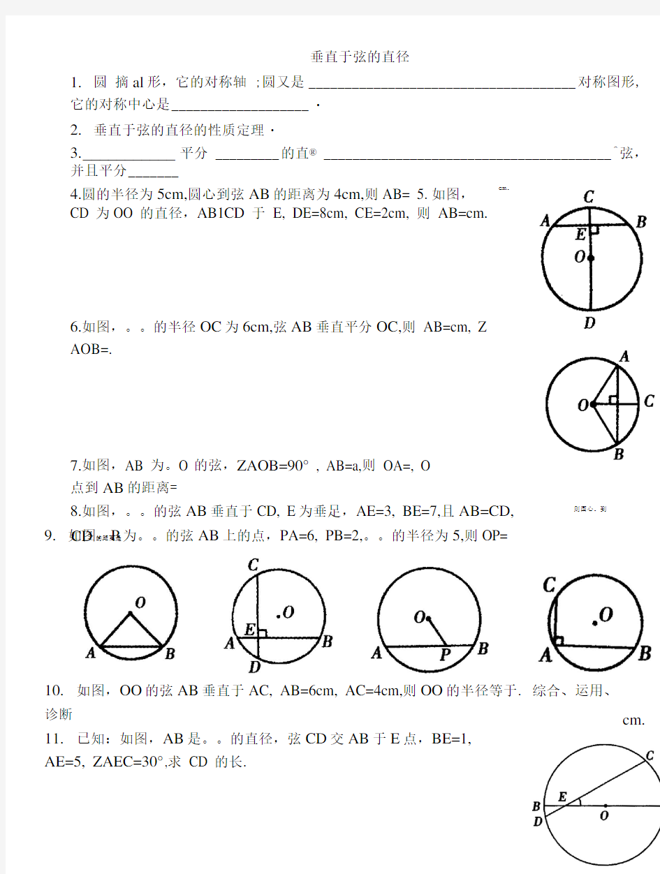 垂径定理专项练习.doc