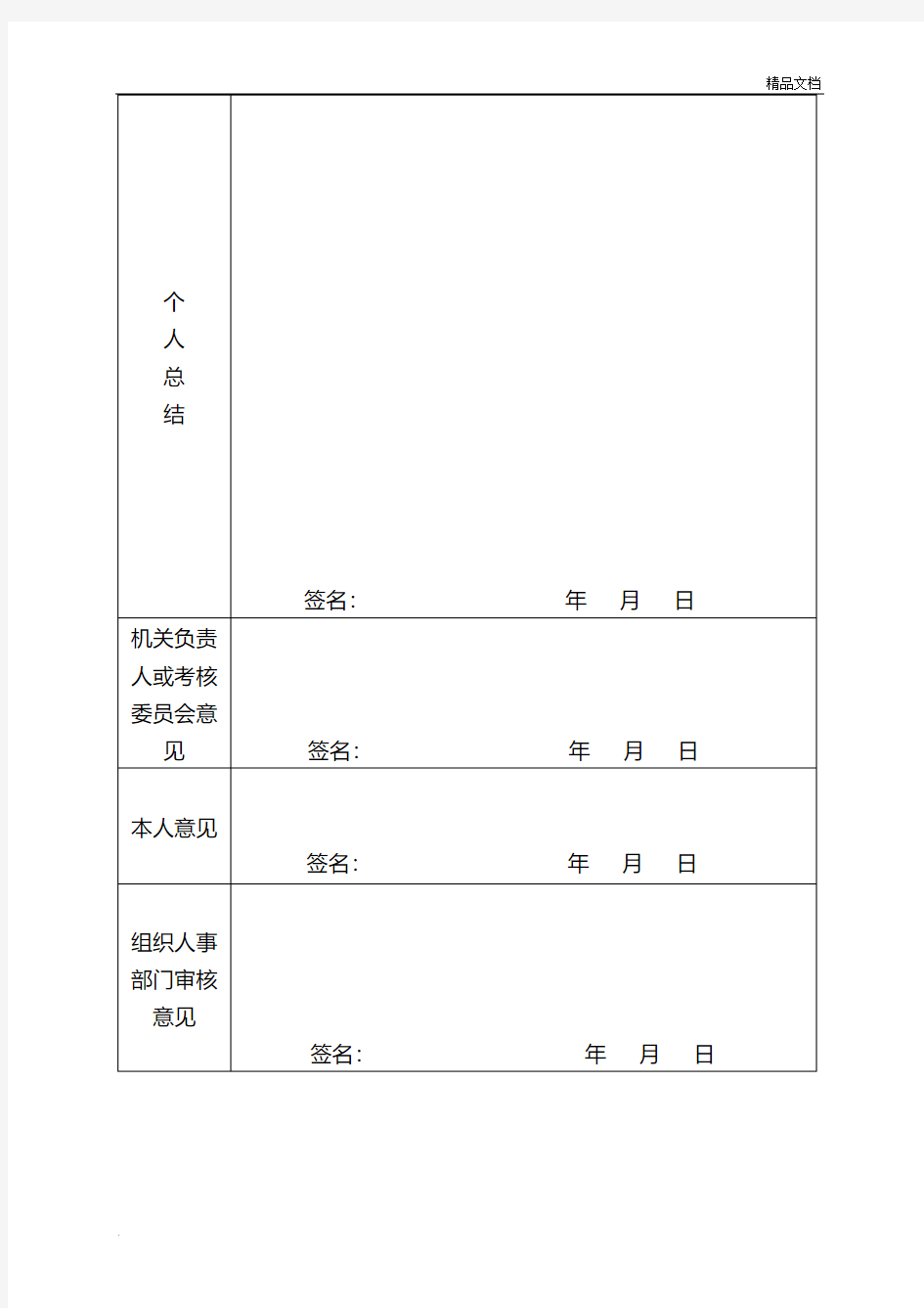 2017聘用人员年度考核表