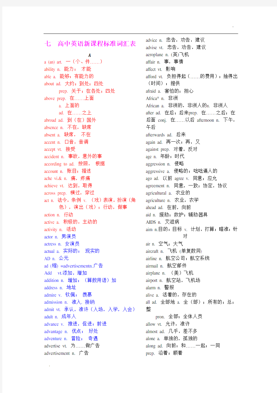 高考必备英语单词+短语+句型