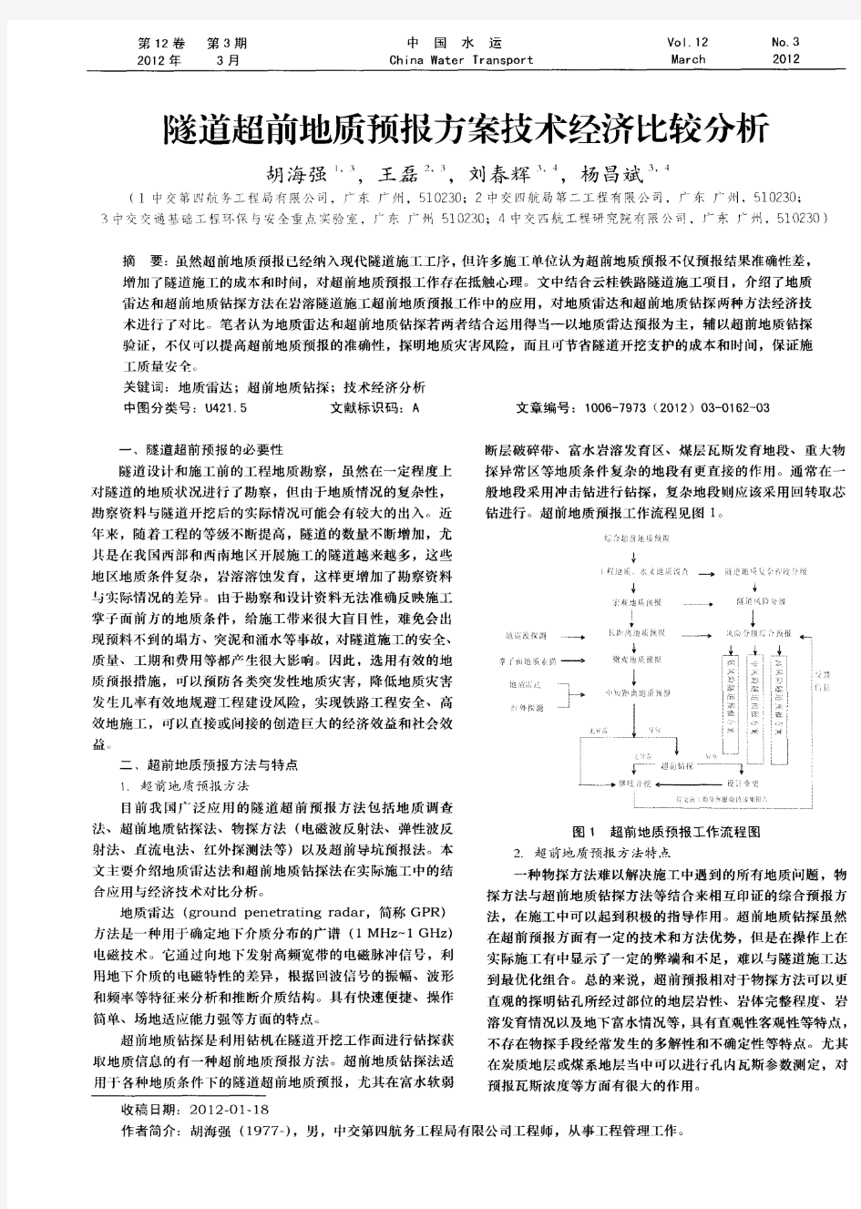 隧道超前地质预报方案技术经济比较分析