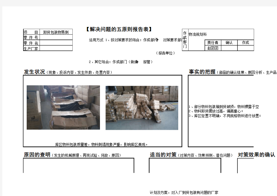 物料倒塌问题5原则报告