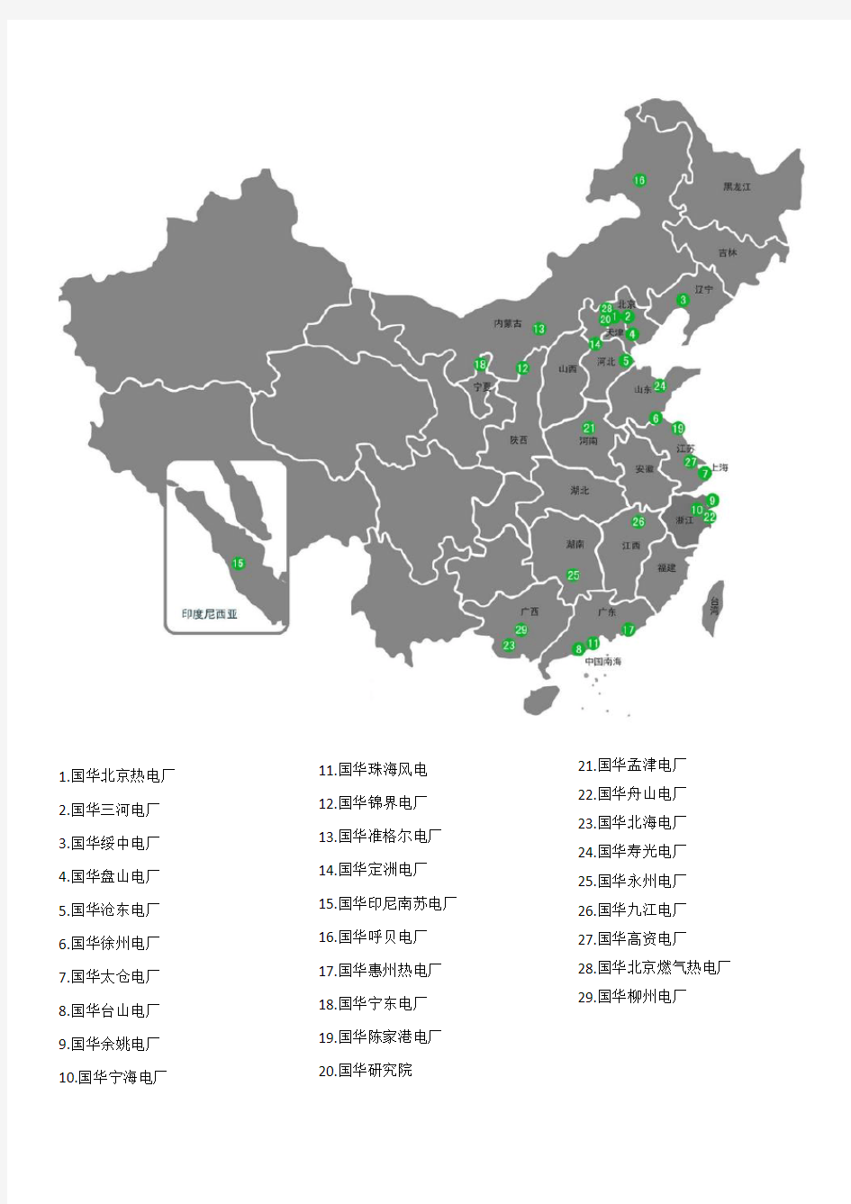 国华电力 成员单位电厂