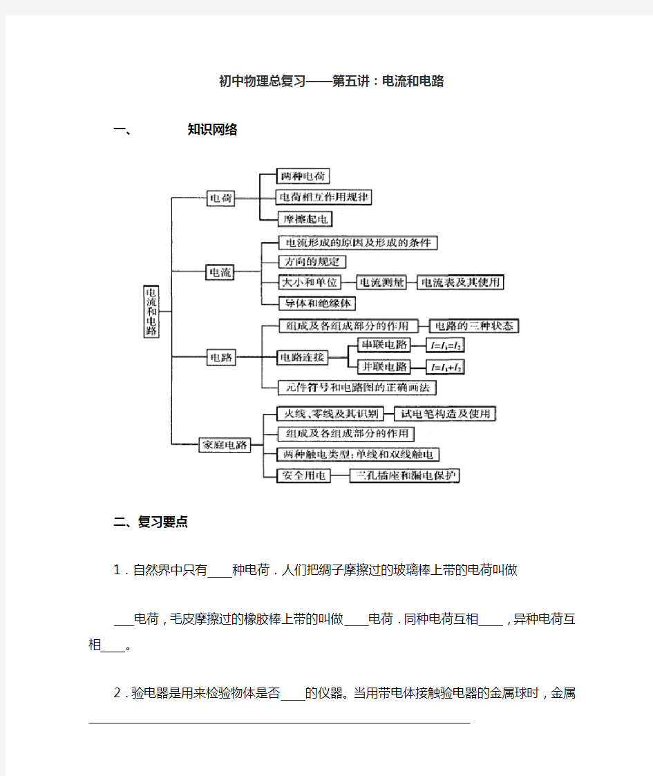 电流和电路知识点