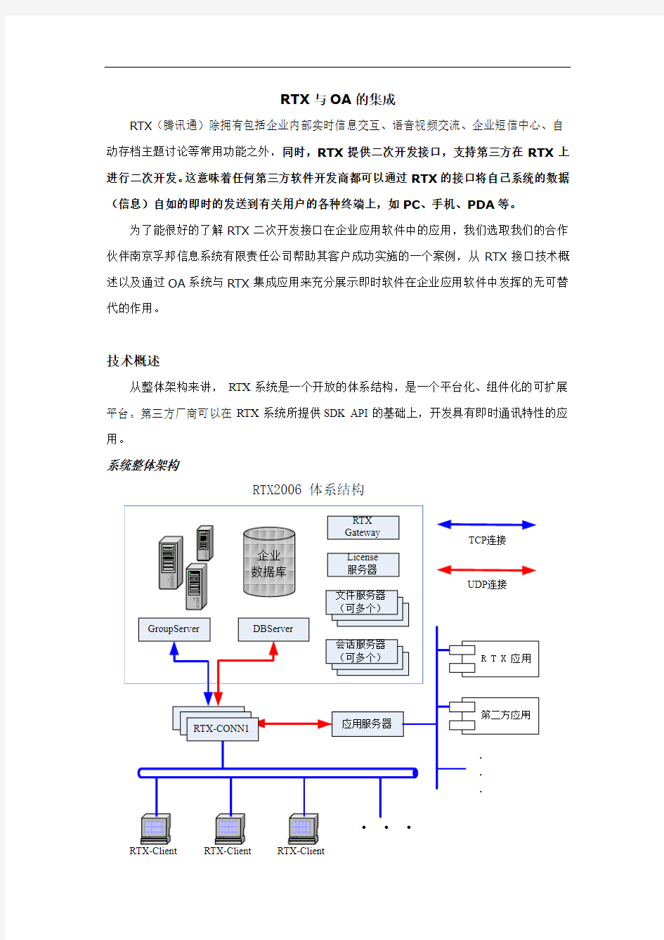 腾讯通RTX与OA的集成