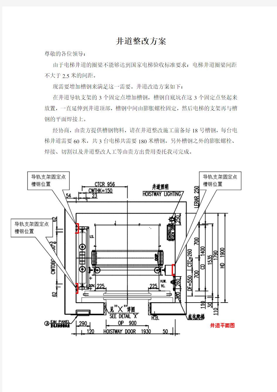 电梯井道整改方案