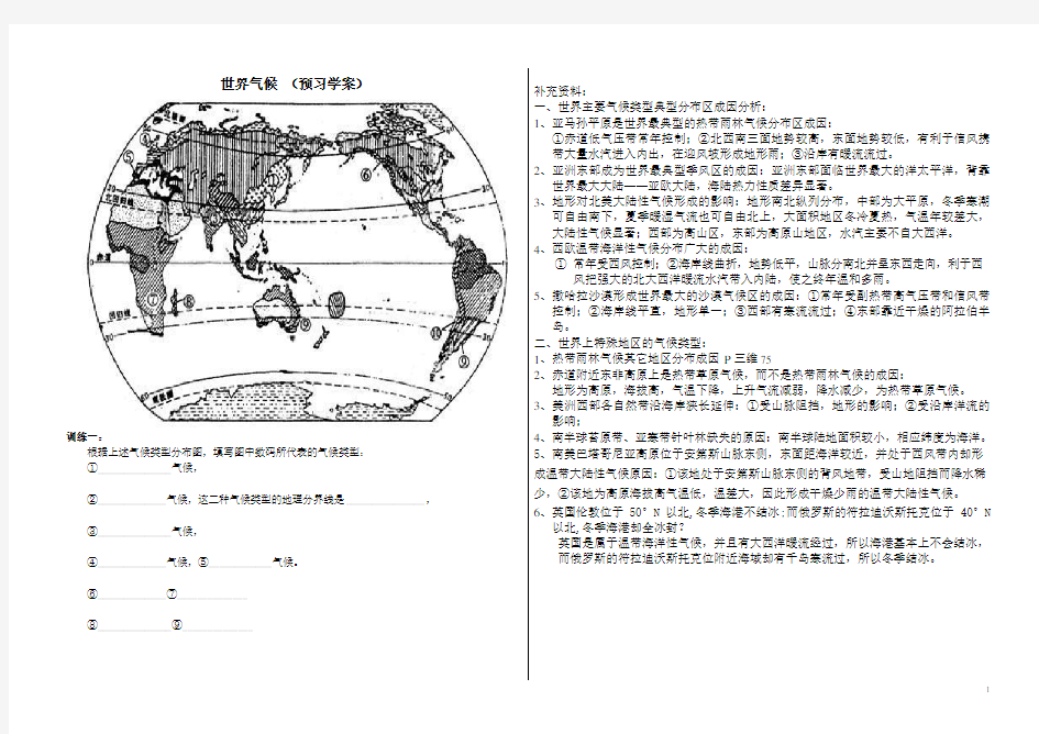 世界主要气候类型完整版