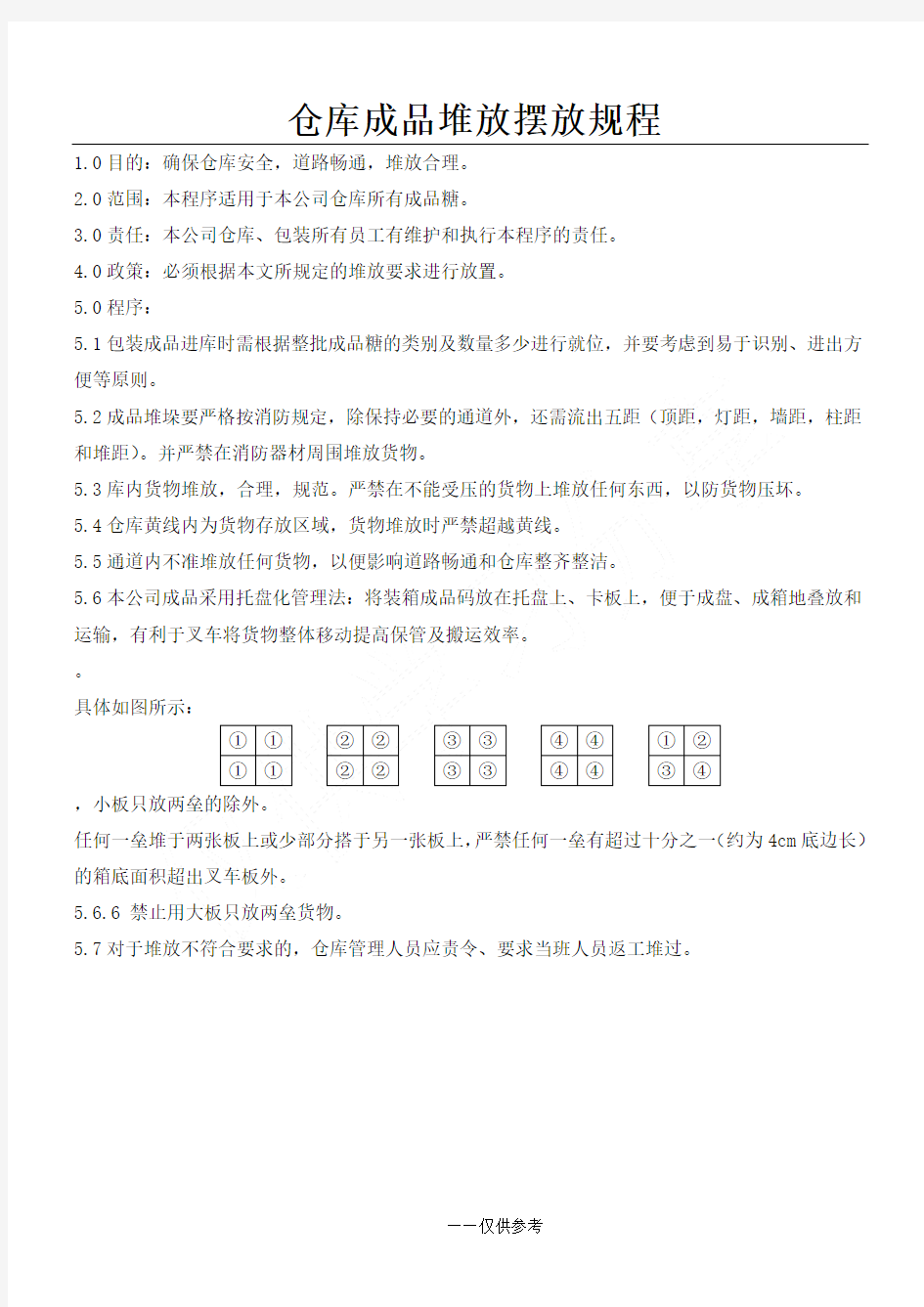 仓库成品堆放规程