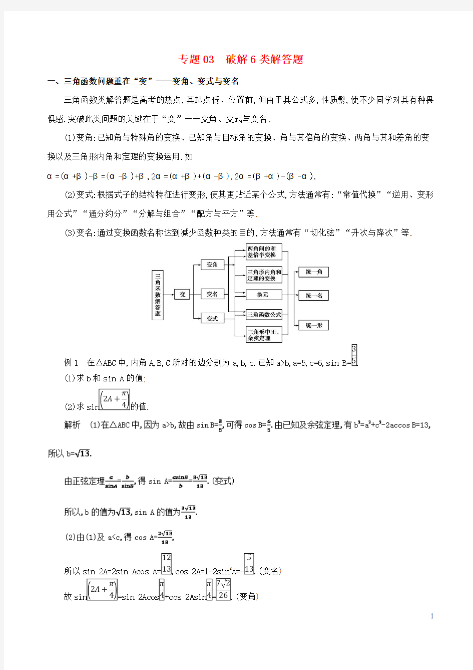 备战2018版高考数学考试万能工具包第二篇考前必看解题技巧专题2.3破解6类解答题