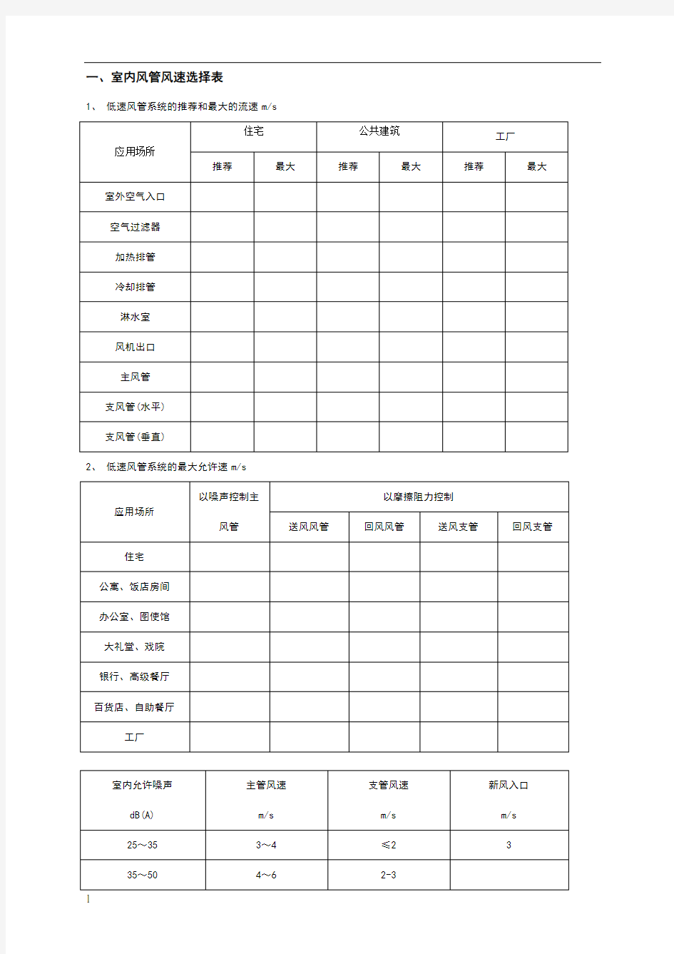 风量风速计算方法