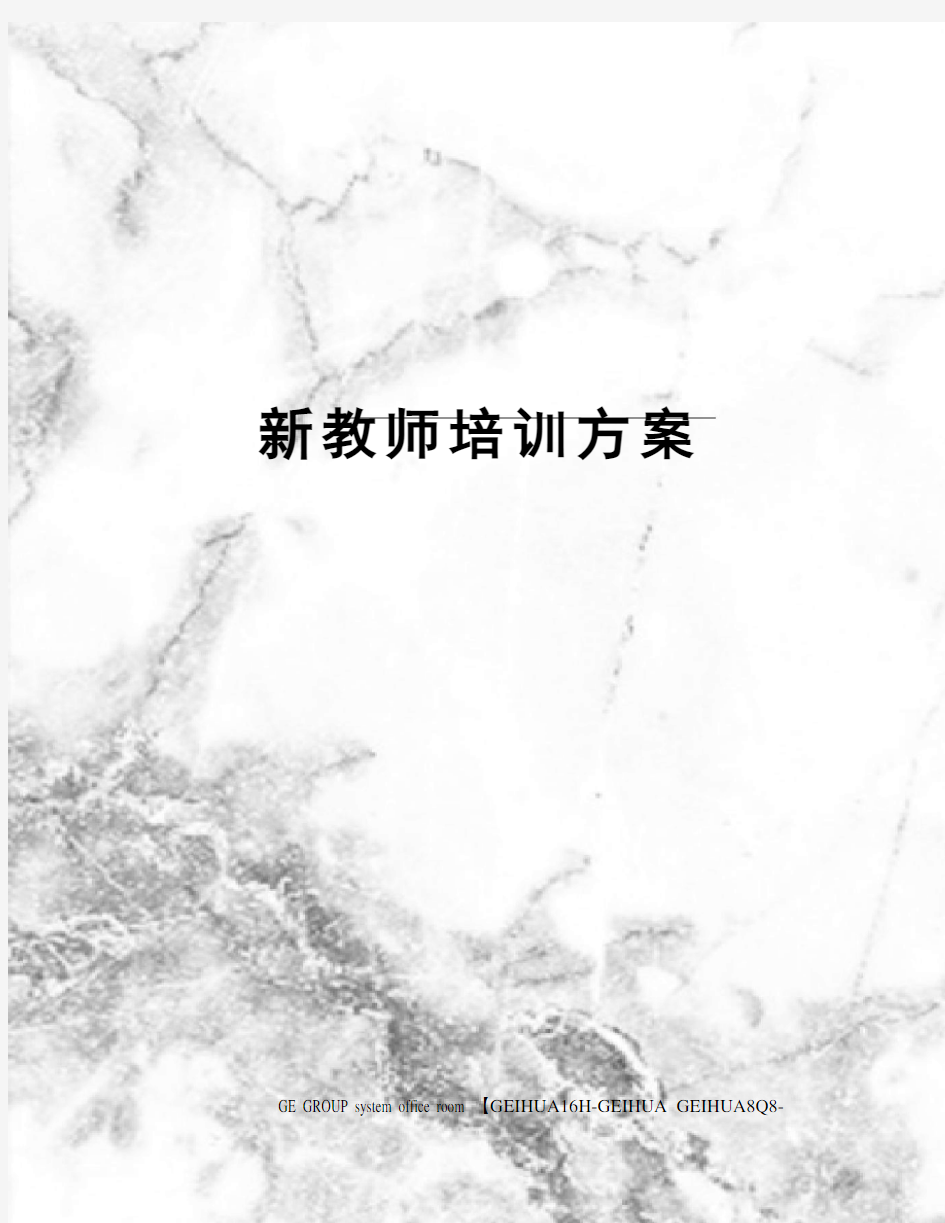 新教师培训方案