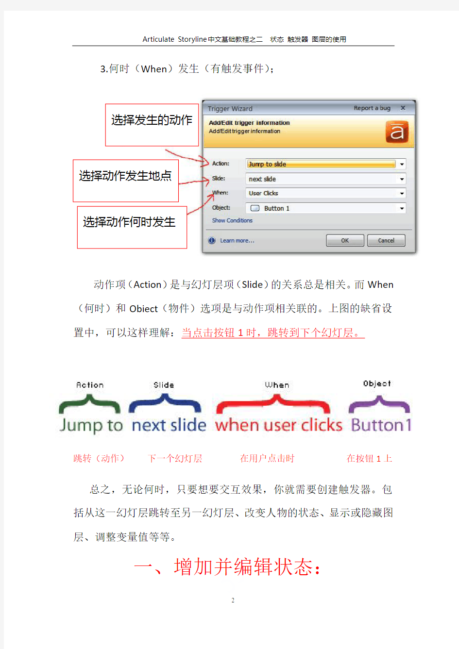 Articulate Storyline中文基础教程之二  状态 触发器 图层的使用