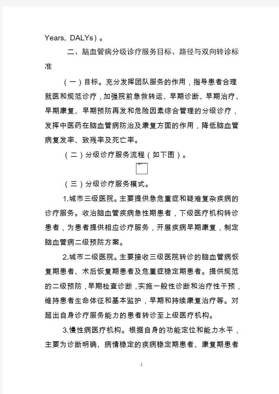 医院脑血管病分级诊疗服务技术方案