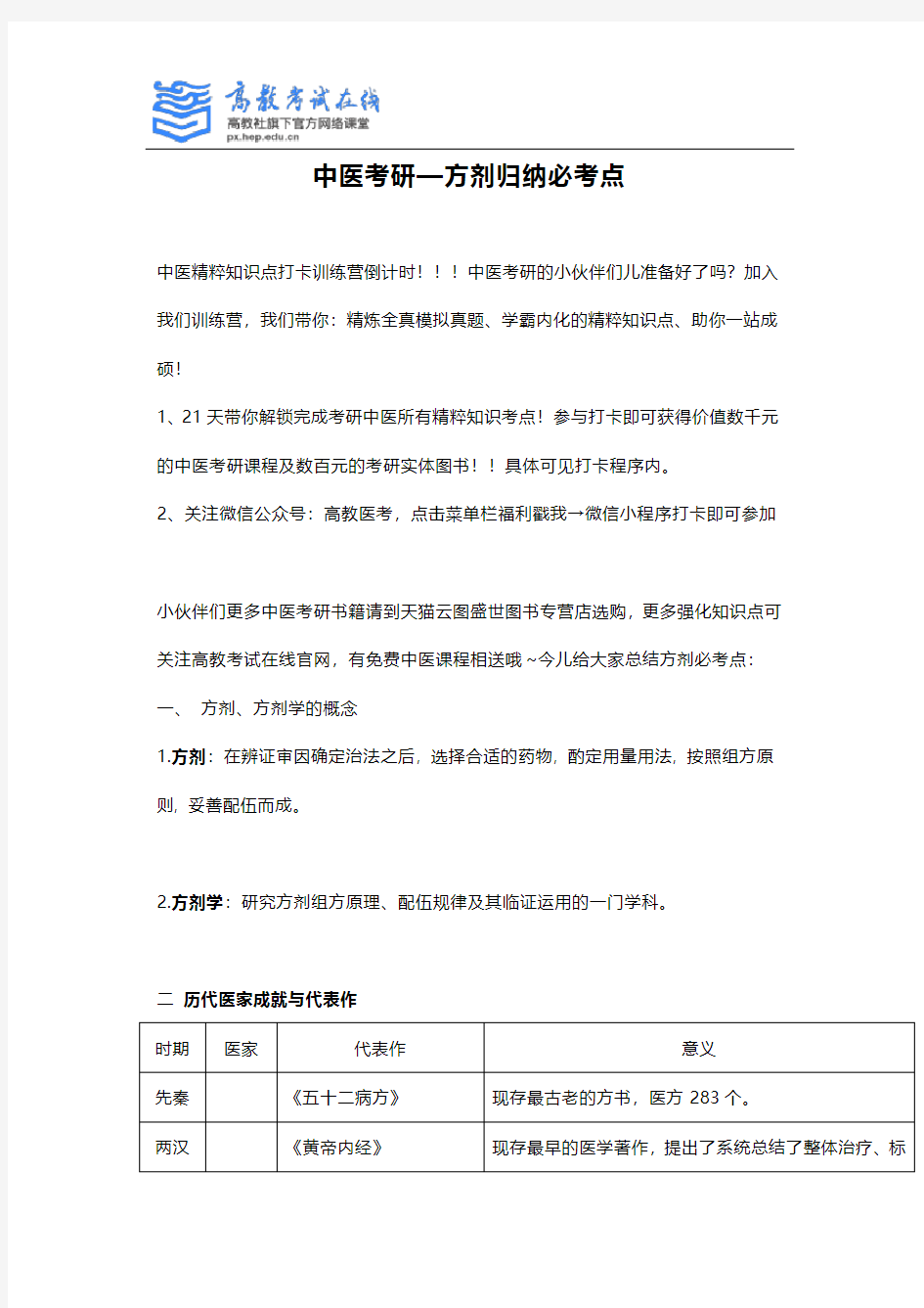 中医考研——方剂学必考知识点归纳