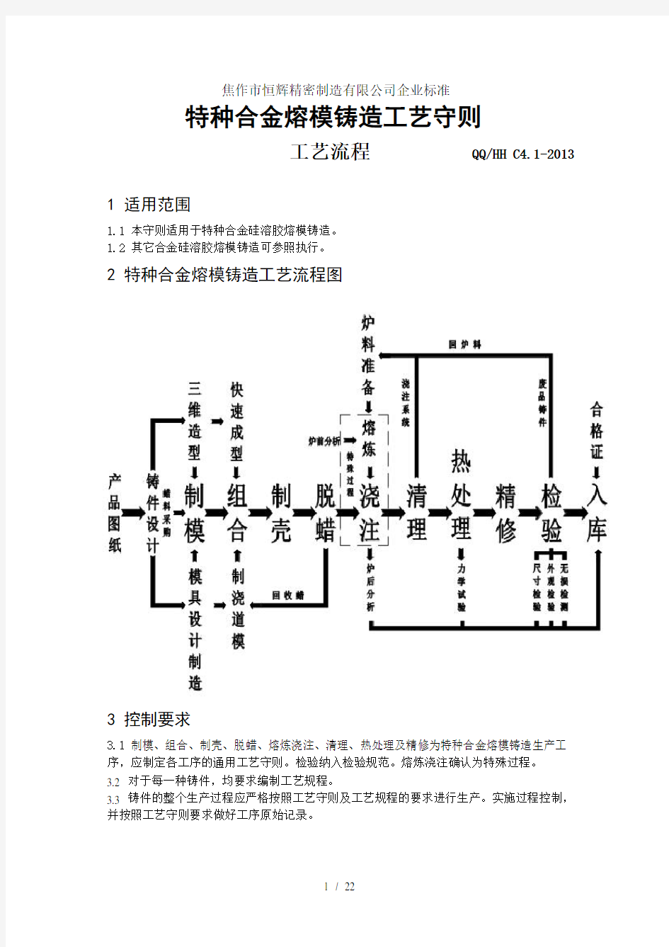 硅溶胶精密铸造工艺