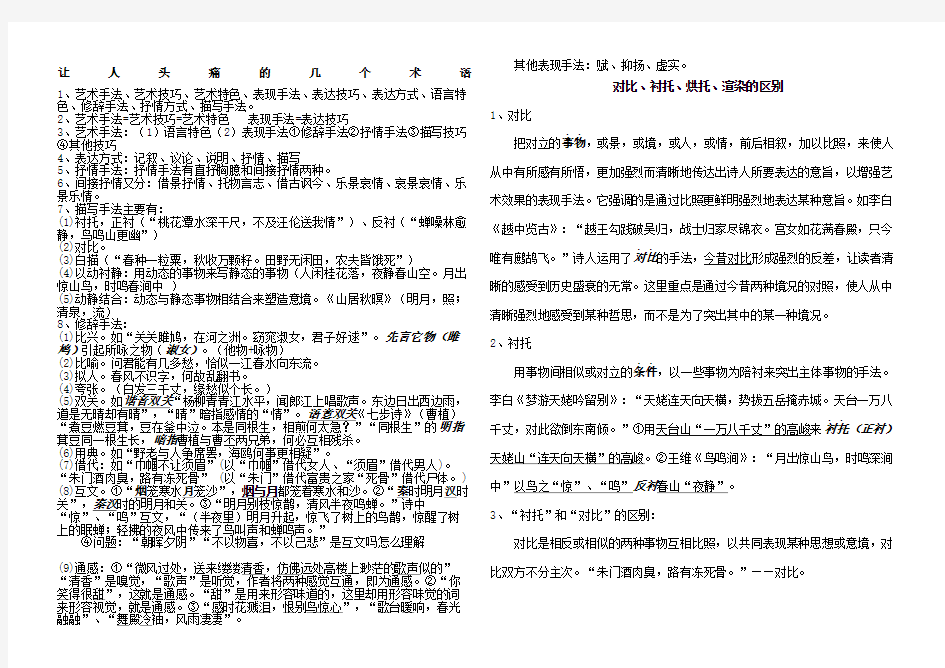 对比衬托烘托的区别图文稿