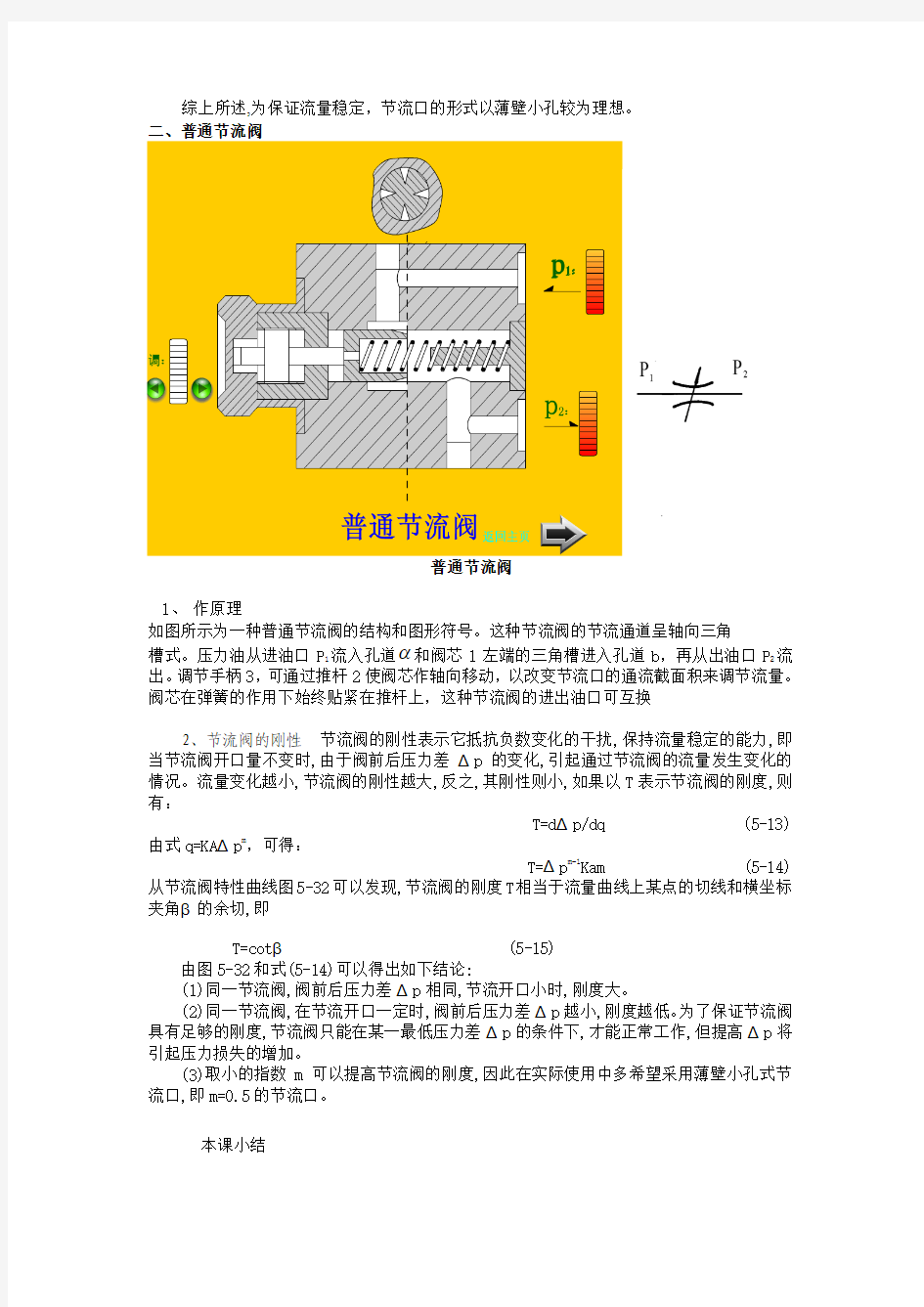 11流量控制原理及节流口形式