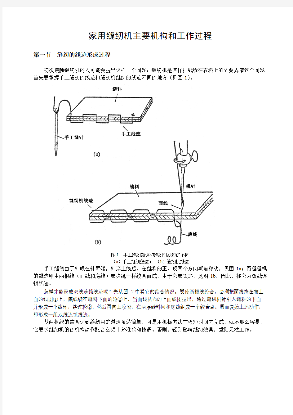 详解家用缝纫机主要机构和工作过程