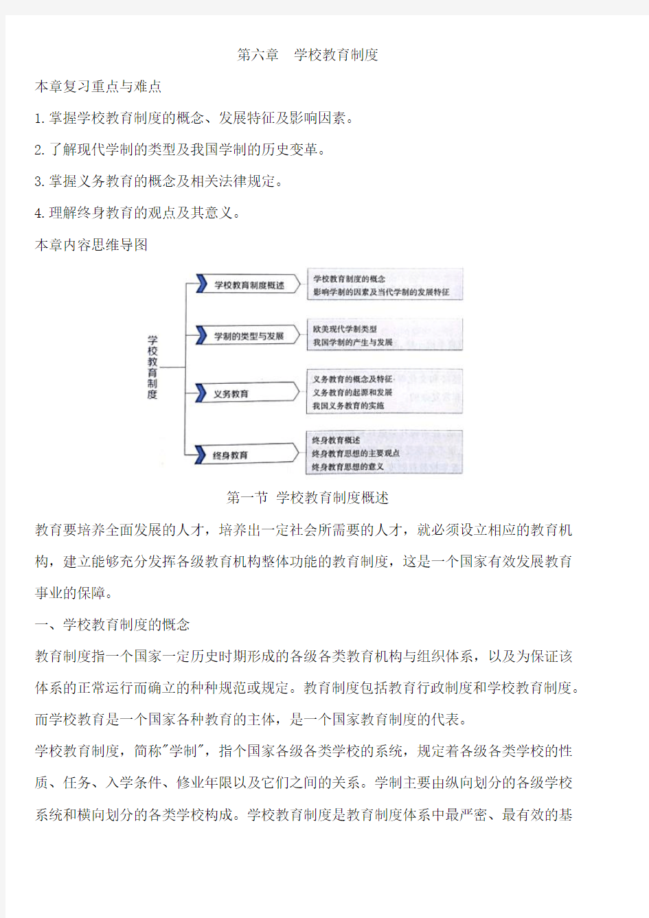 2021年江西省教师招聘考试教育综合基础知识第六章  学校教育制度