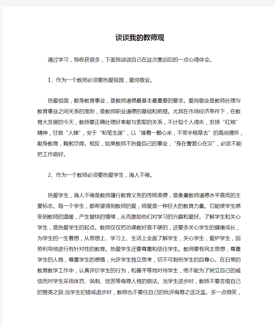 谈谈我的教师观