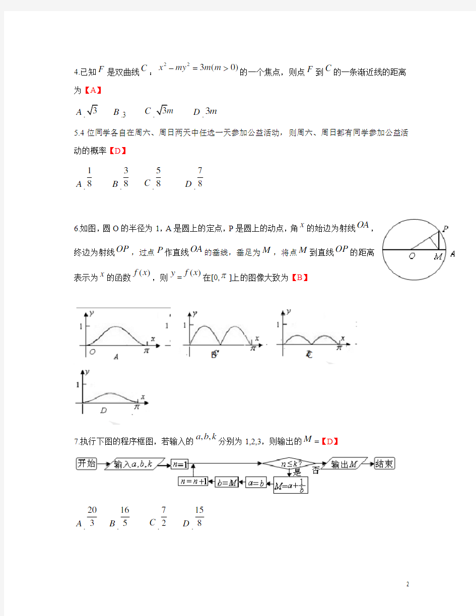 2014年全国卷1(理科数学)含答案