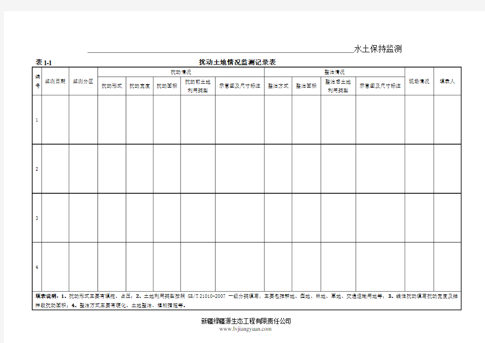 监测记录表(2015试行)