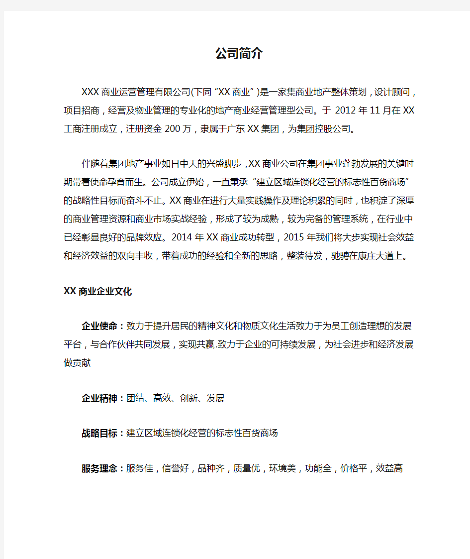 商业公司简介