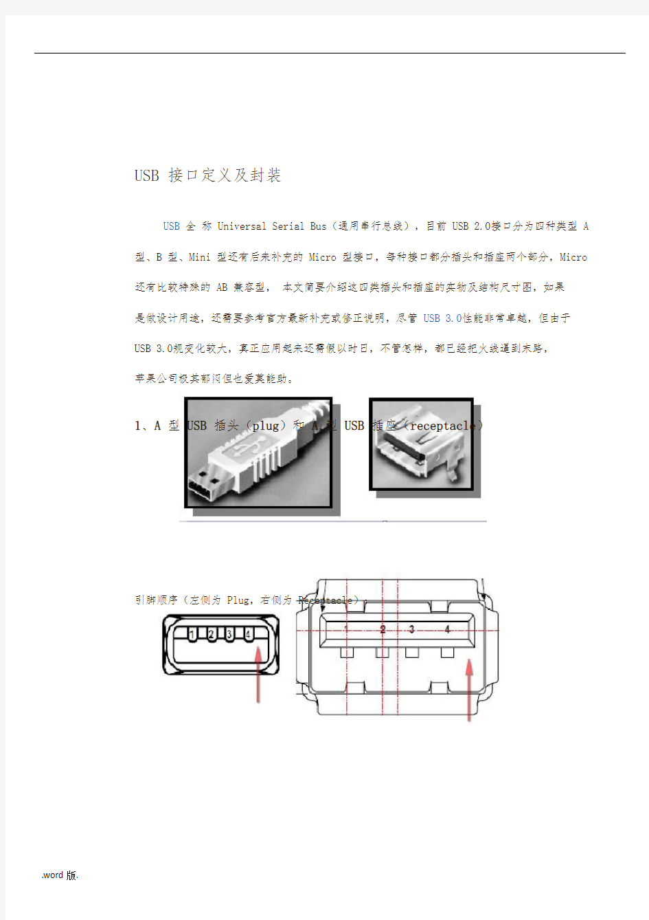 最全的USB数据线接口资料全