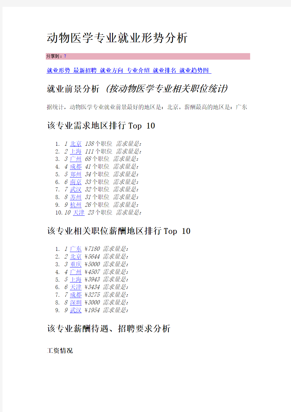 动物医学专业就业形势分析