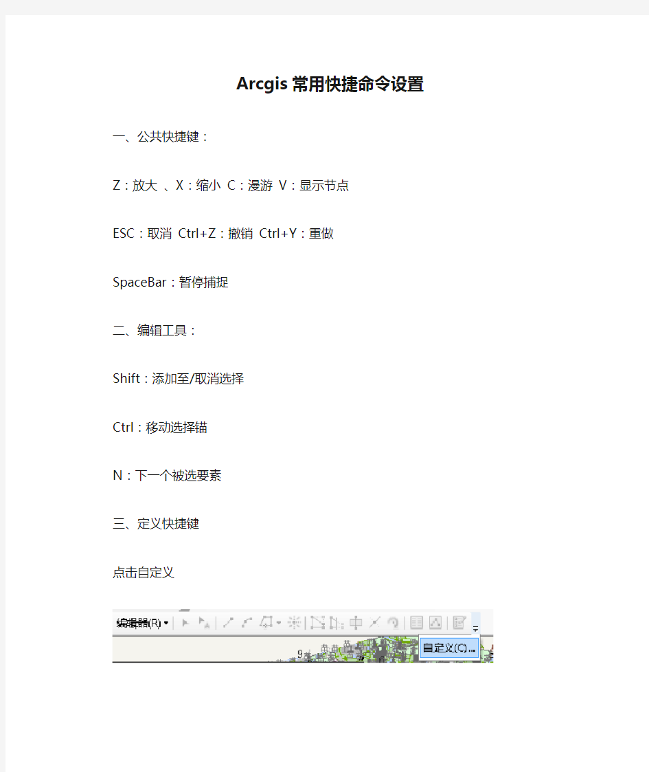 Arcgis常用快捷命令设置