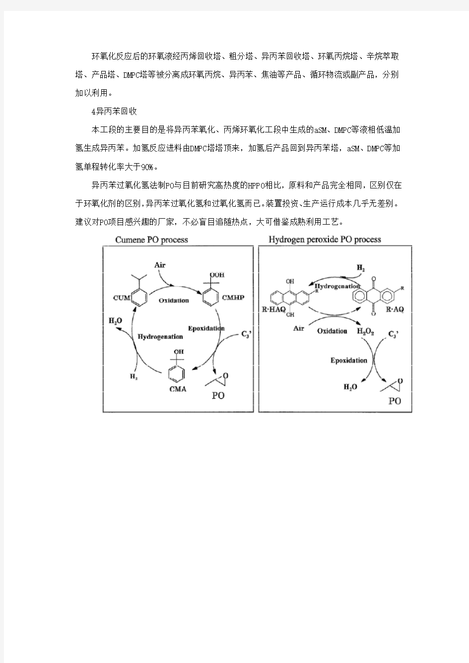 异丙苯过氧化氢氧化丙烯生产环氧丙烷技术的流程介绍