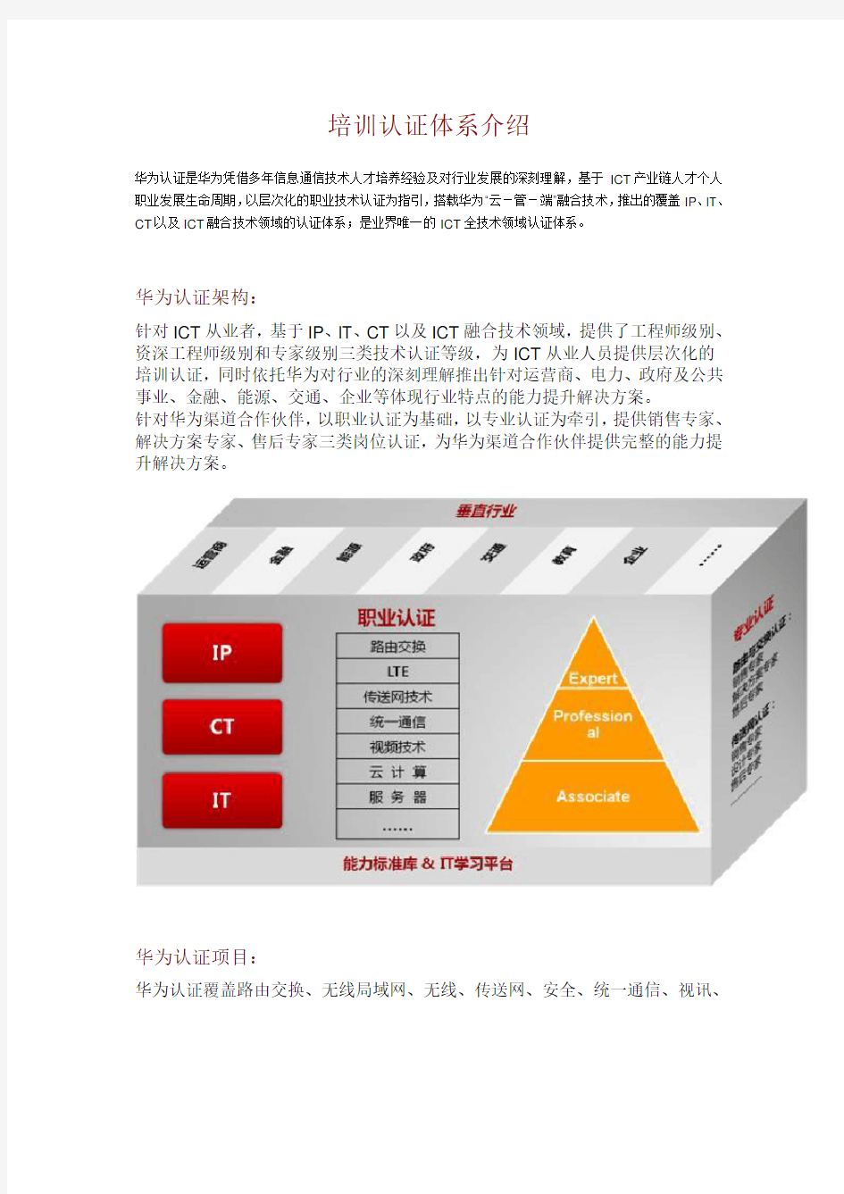 华为培训认证体系介绍