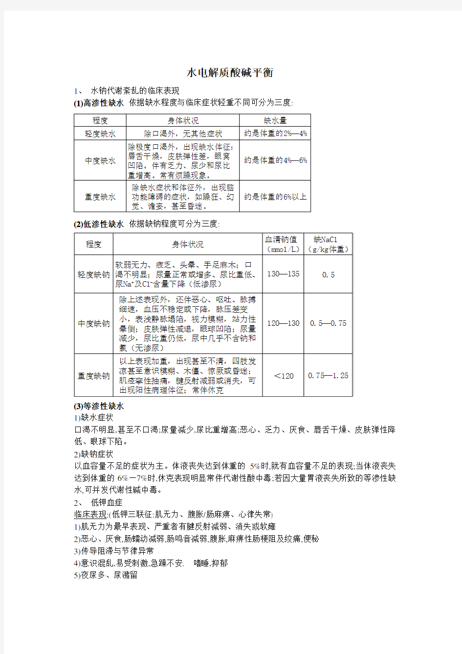 外科护理学各章重点