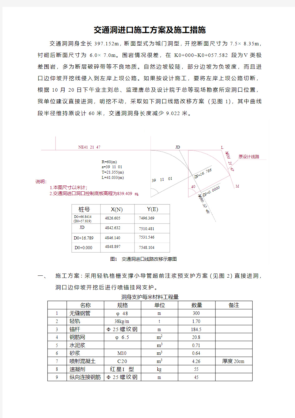 交通洞施工措施