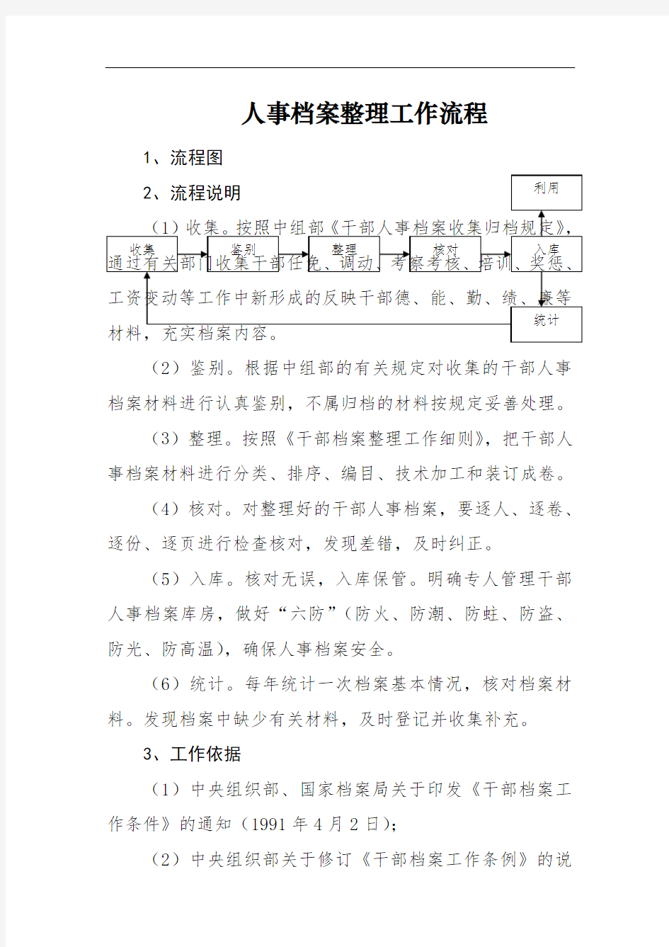 行政人事档案整理工作流程[资料]