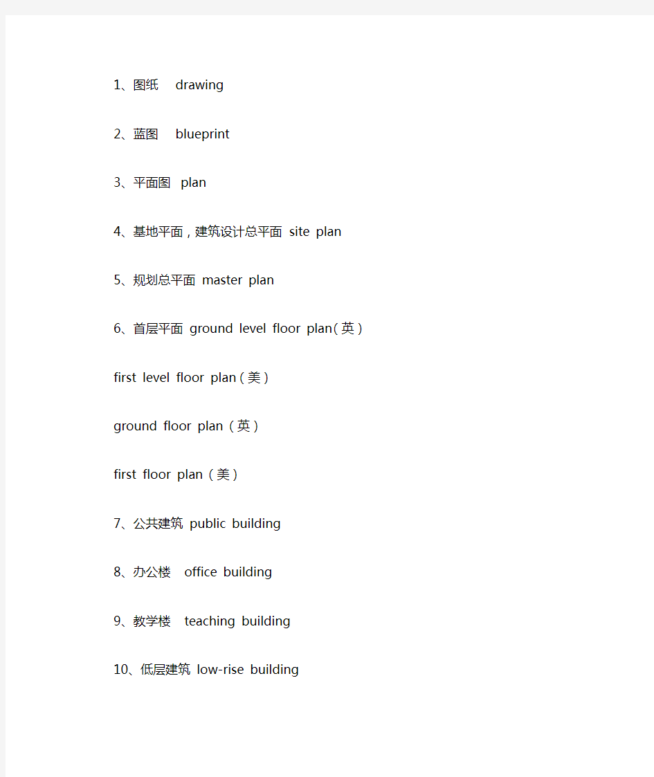 (完整word版)建筑常用术语(英文)