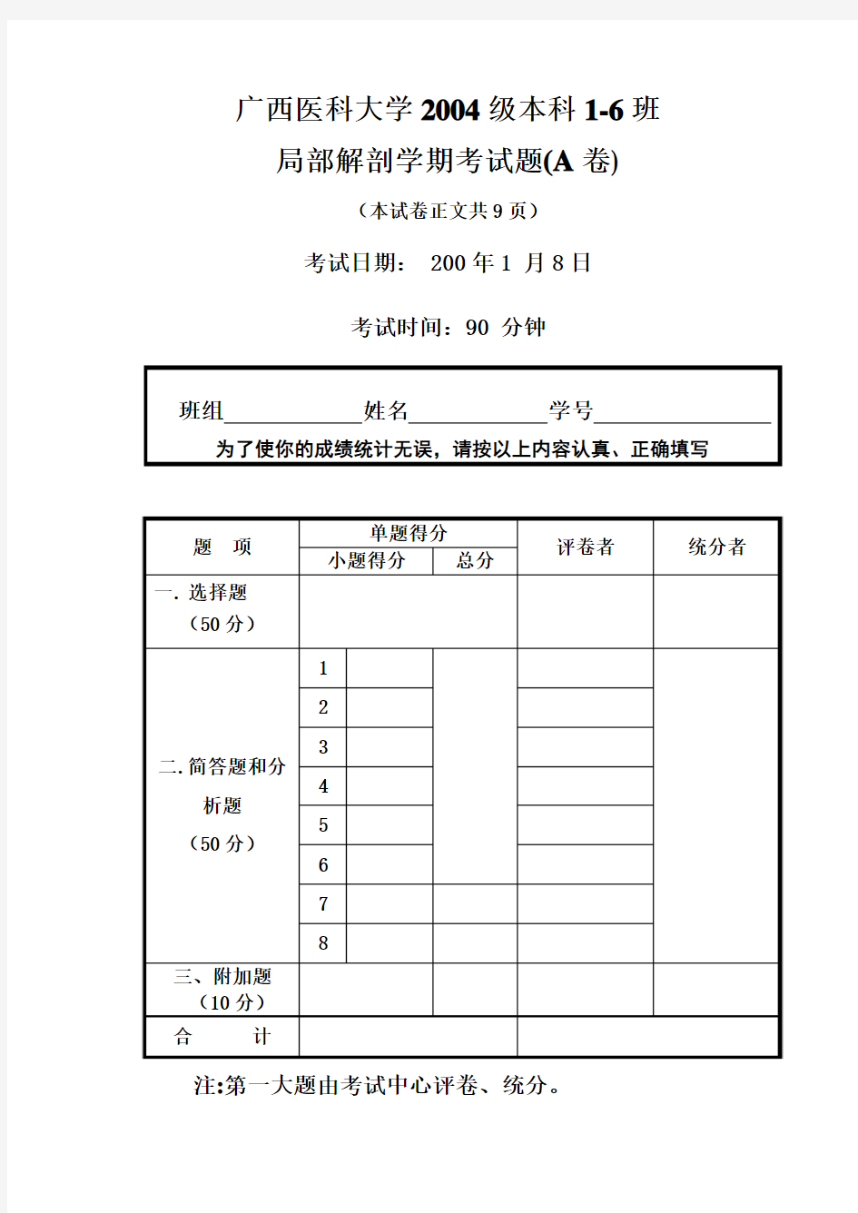 广西医科大学局部解剖1