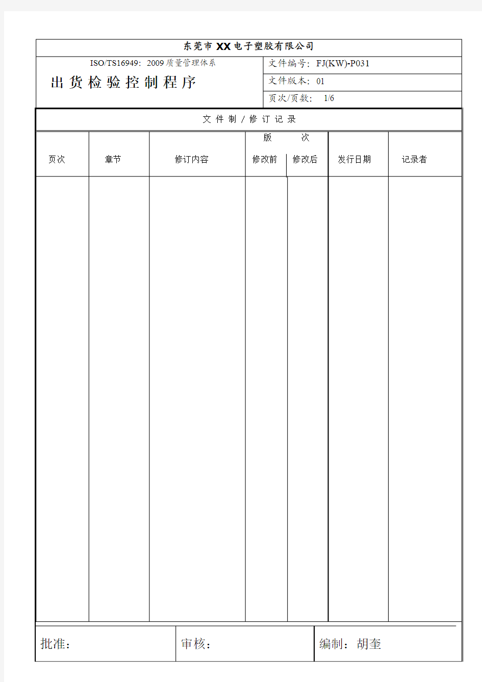 出货检验控制程序(详细全面,导入即用,再不下就删了)