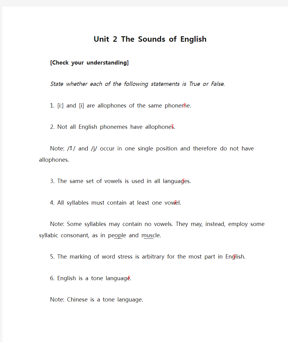 Unit 2 The Sounds of English 教学提示