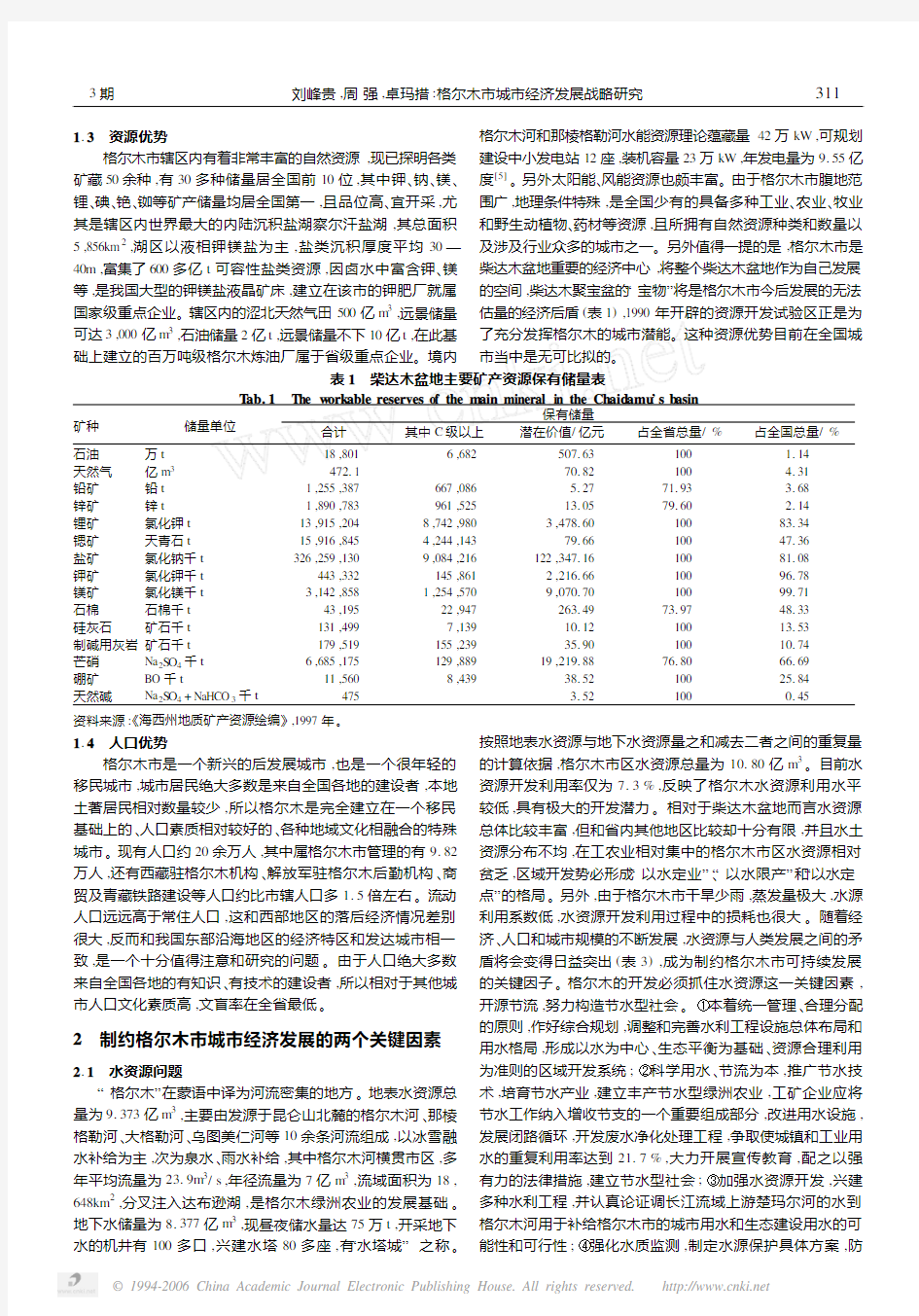 格尔木市城市经济发展战略研究