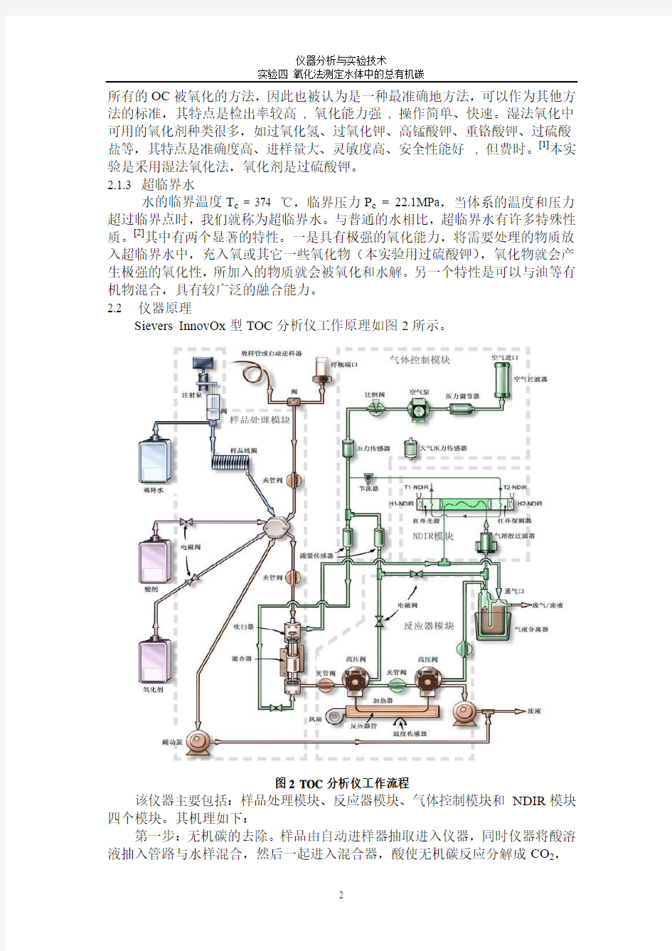 实验四  氧化法测定水体中的总有机碳