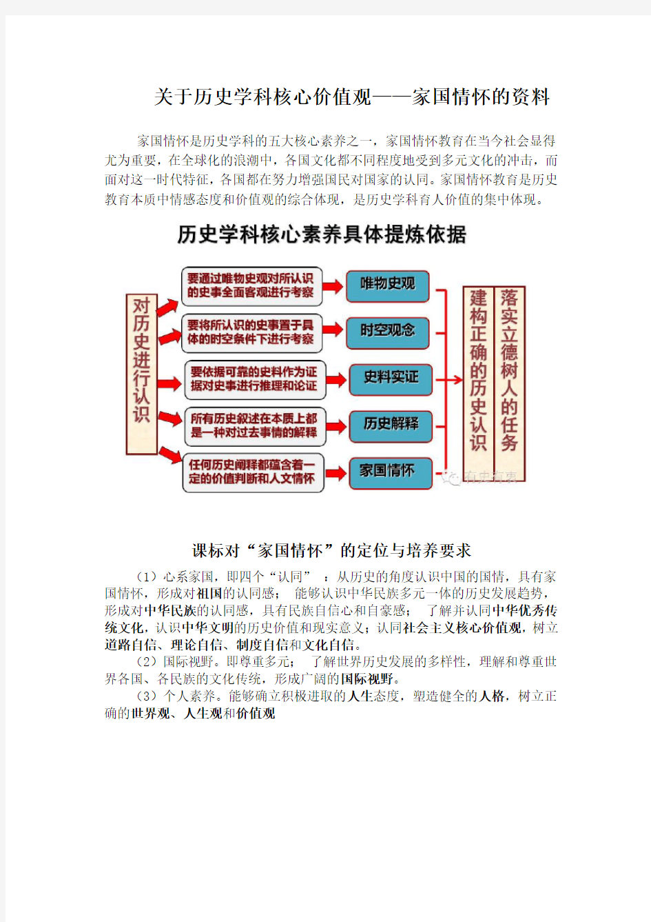 历史教材中体现家国情怀的内容列举