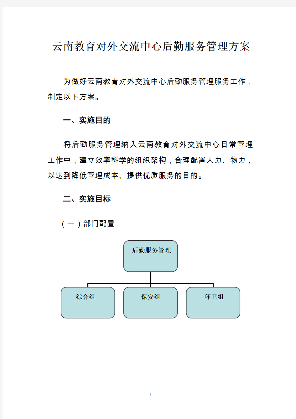 后勤服务管理方案