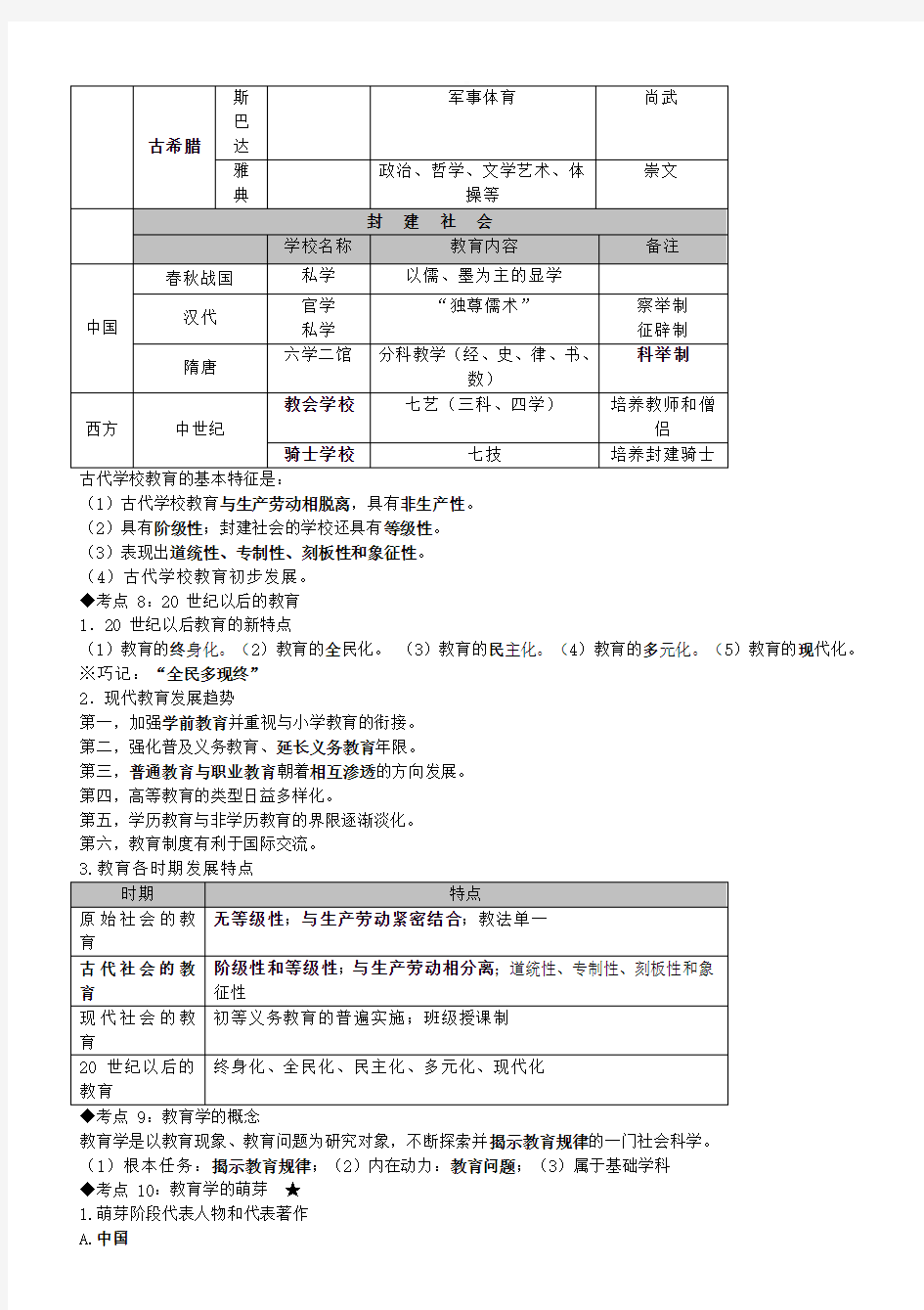 教师招聘考试—教育学心理学知识点整理