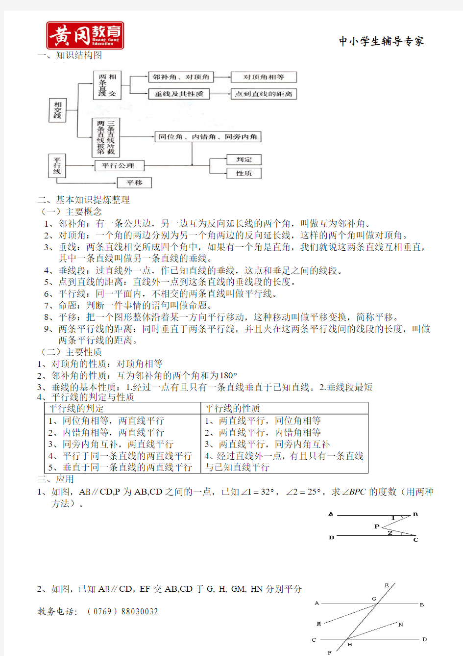 平行线与相交线的复习