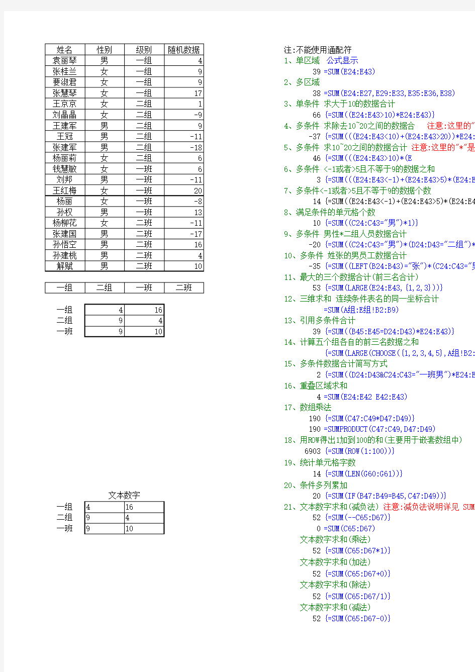 sum函数用法