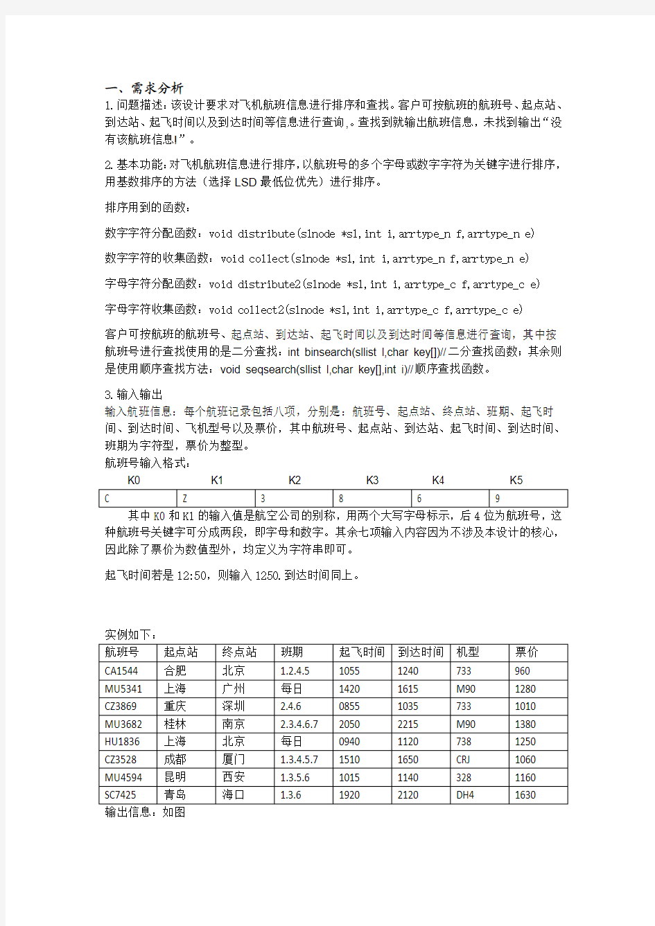 青岛理工大学+飞机航班查询 数据结构课设