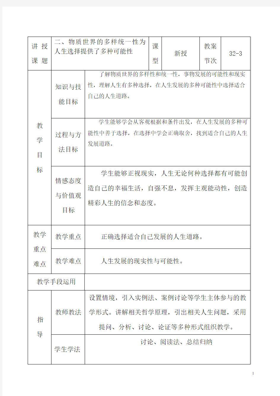 二、物质世界的多样统一性为人生选择提供了多种可能性