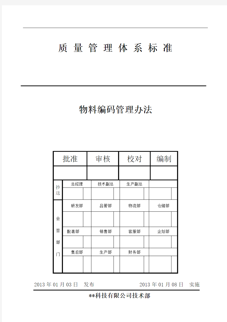 零部件编码规则