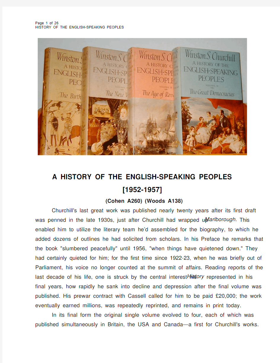 英语国家史略.温斯顿丘吉尔.A.HISTORY.OF.THE.ENGLISH-SPEAKING PEOPLES
