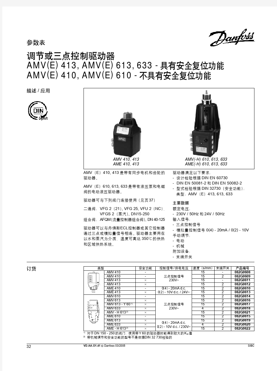 丹佛斯阀门执行器资料